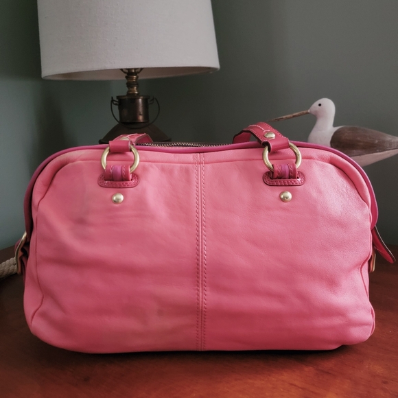 Coach 13382 Bonnie Satchel Pink Colorblock Leather Shoulder Bag Y2K - Picture 4 of 16